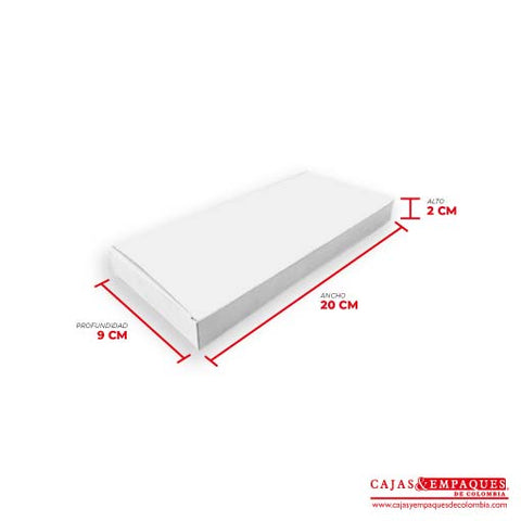 Caja Tipo Solapa 9x2x20 cm blanco Cajas y Empaques de Colombia