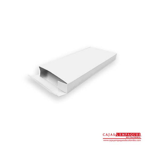 Caja Tipo Solapa 9x2x20 cm blanco Cajas y Empaques de Colombia