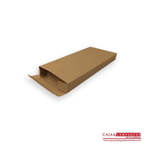 Caja Tipo Solapa 9x2x20 cm café Cajas y Empaques de Colombia