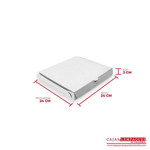 Caja ecológica plegadiza 24x24x3 cm blanco Cajas y Empaques de Colombia