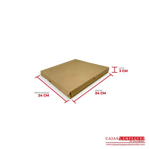Caja ecológica plegadiza 24x24x3 cm café Cajas y Empaques de Colombia