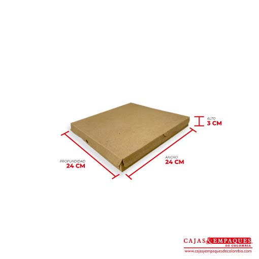 Caja ecológica plegadiza 24x24x3 cm café Cajas y Empaques de Colombia