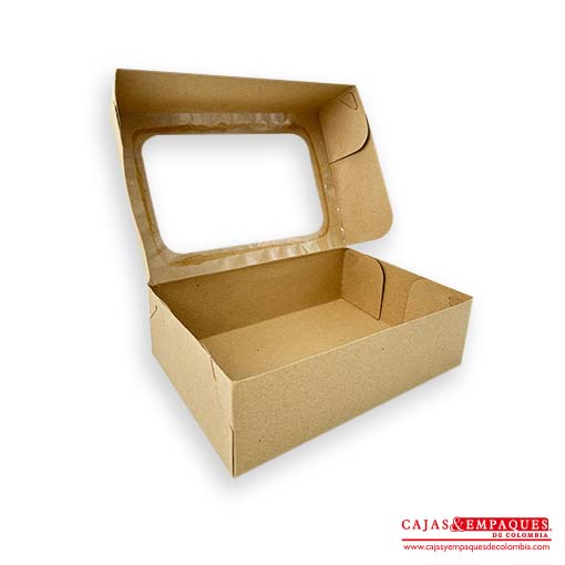 Caja ecológica plegadiza con ventana 30x21x9 cm café Cajas y Empaques de Colombia