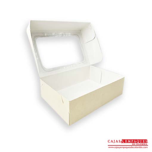 Caja ecológica plegadiza con ventana 30x21x9 cm crema Cajas y Empaques de Colombia