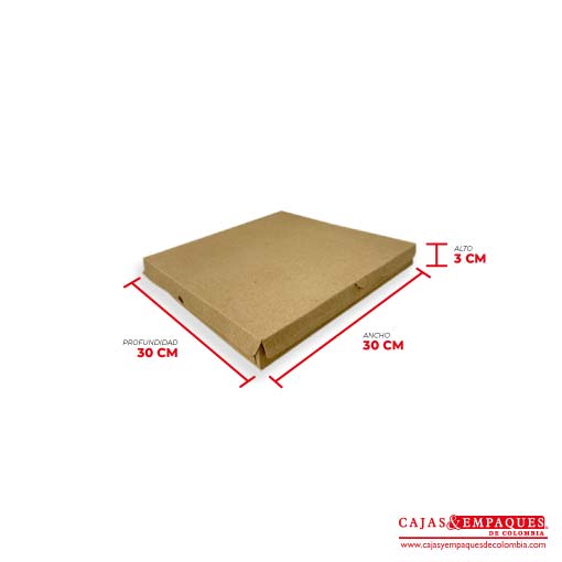 Caja ecológica plegadiza 30x30x3 cm café Cajas y Empaques de Colombia