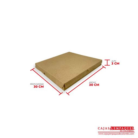 Caja ecológica plegadiza 30x30x3 cm café Cajas y Empaques de Colombia