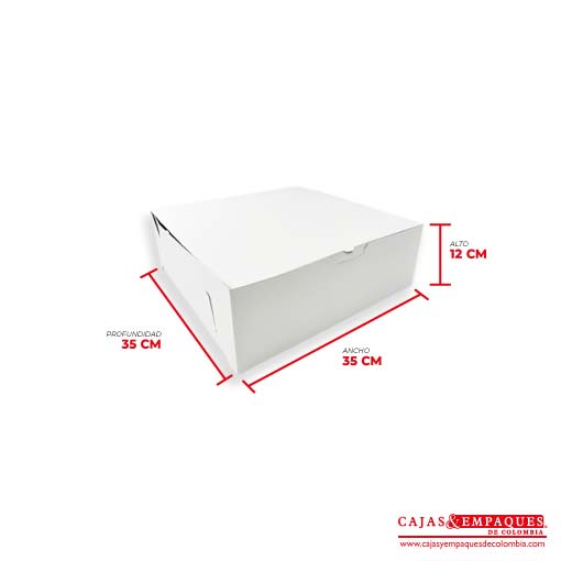 Caja plegadiza 35x35x12 cm blanco Cajas y Empaques de Colombia