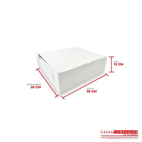 Caja plegadiza 35x35x12 cm blanco Cajas y Empaques de Colombia