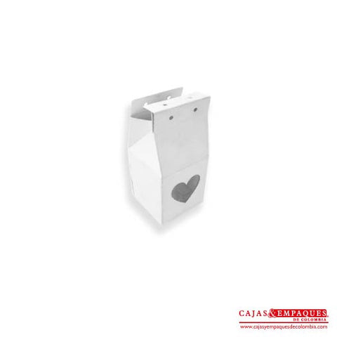 Caja plegadiza con ventana de corazón 6x6x6.5 cm blanco Cajas y Empaques de Colombia