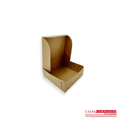 Caja ecológica plegadiza 8x8x3 cm café Cajas y Empaques de Colombia