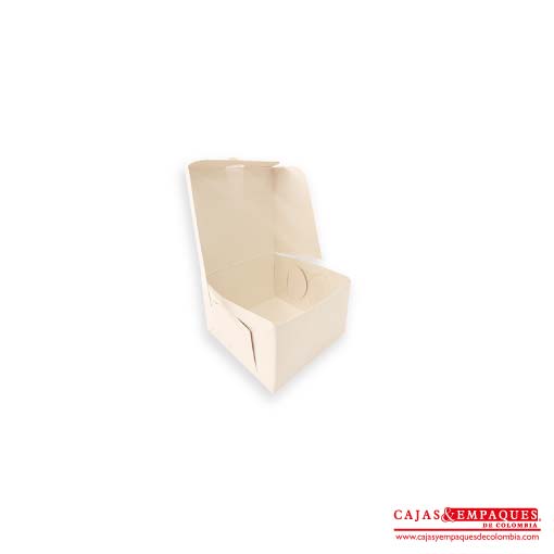 Caja ecológica plegadiza 8x8x5 cm crema Cajas y Empaques de Colombia