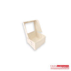Caja ecológica plegadiza con ventana 8x8x5 cm crema Cajas y Empaques de Colombia