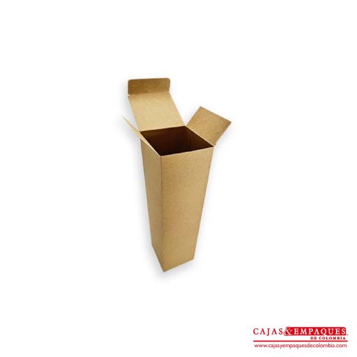 Caja ecológica plegadiza 9x9x34.5 cm café Cajas y Empaques de Colombia