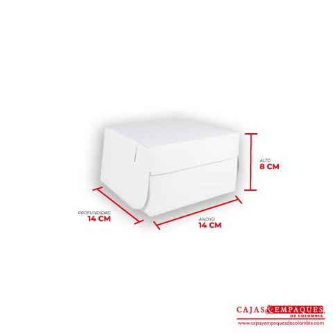 Caja ecológica plegadiza 14x14x8 cm blanco Cajas y Empaques de Colombia