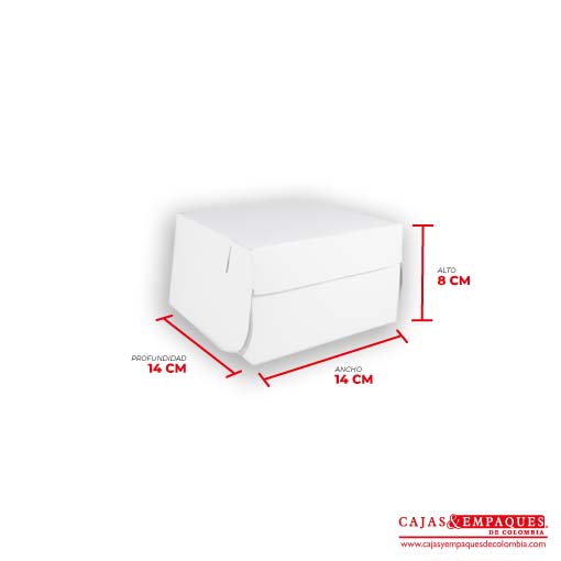 Caja ecológica plegadiza 14x14x8 cm blanco Cajas y Empaques de Colombia