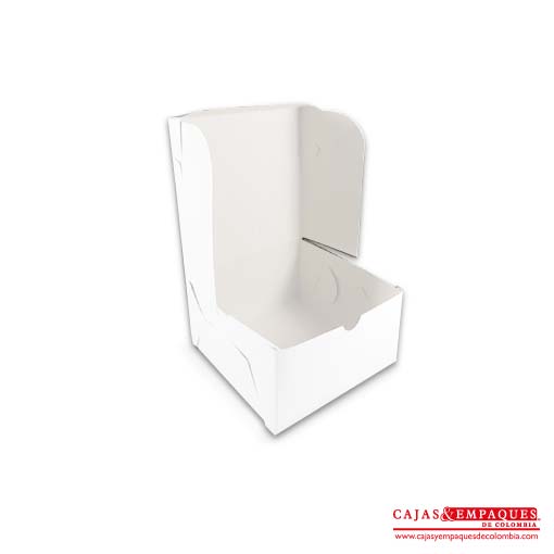 Caja ecológica plegadiza 14x14x8 cm blanco Cajas y Empaques de Colombia