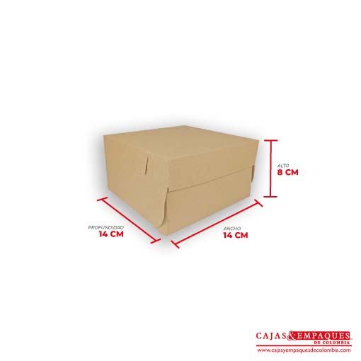 Caja ecológica plegadiza 14x14x8 cm café Cajas y Empaques de Colombia
