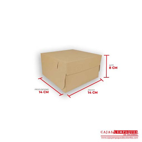 Caja ecológica plegadiza 14x14x8 cm café Cajas y Empaques de Colombia