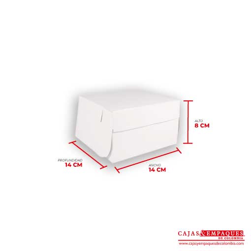 Caja ecológica plegadiza 14x14x8 cm crema Cajas y Empaques de Colombia