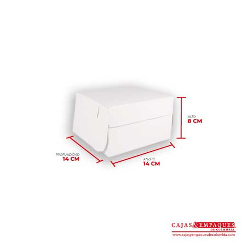 Caja ecológica plegadiza 14x14x8 cm crema Cajas y Empaques de Colombia