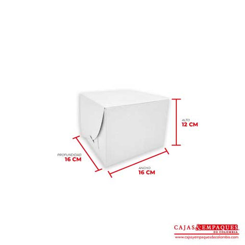 Caja ecológica plegadiza 16x16x12 cm blanco Cajas y Empaques de Colombia