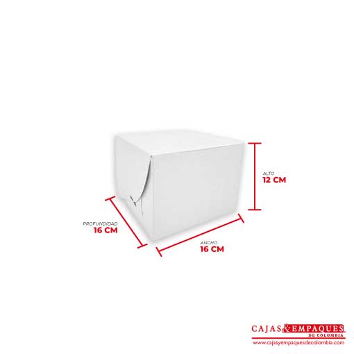 Caja ecológica plegadiza 16x16x12 cm blanco Cajas y Empaques de Colombia