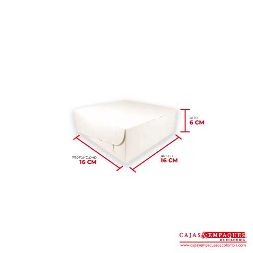 Caja ecológica plegadiza 16x16x6 cm crema Cajas y Empaques de Colombia