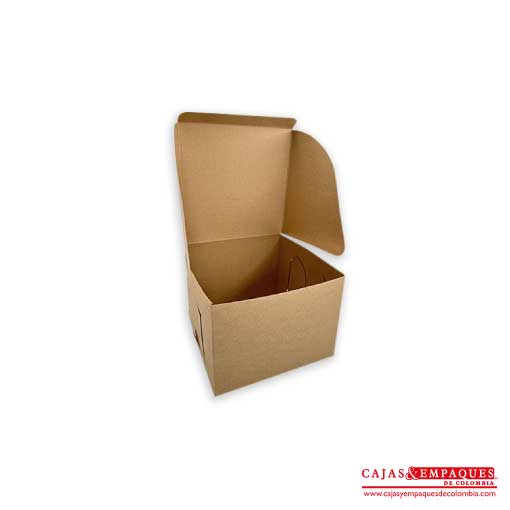 Caja ecológica plegadiza 16x16x12 cm café Cajas y Empaques de Colombia