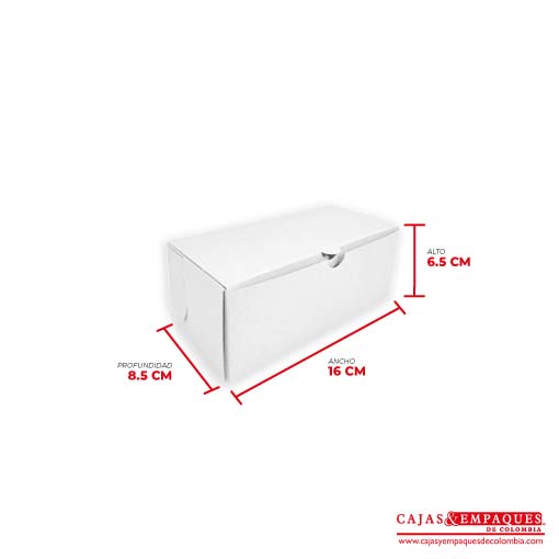 Caja plegadiza 16x8.5x6.5 cm blanco Cajas y Empaques de Colombia