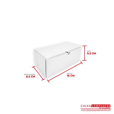 Caja plegadiza 16x8.5x6.5 cm blanco Cajas y Empaques de Colombia