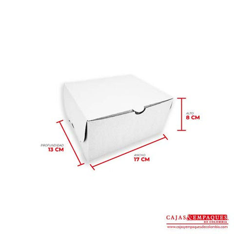 Caja ecológica plegadiza 17x13x8 cm blanco Cajas y Empaques de Colombia