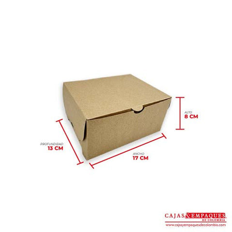 Caja ecológica plegadiza 17x13x8 cm café Cajas y Empaques de Colombia