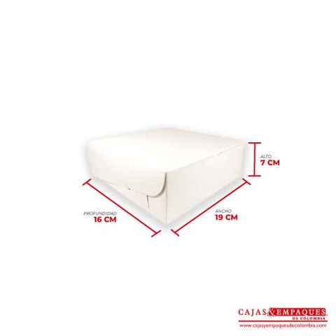 Caja ecológica plegadiza 19x16x7 cm crema Cajas y Empaques de Colombia