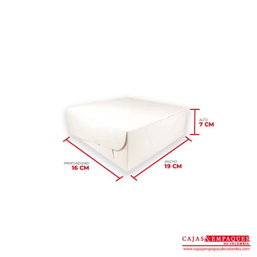 Caja ecológica plegadiza 19x16x7 cm crema Cajas y Empaques de Colombia