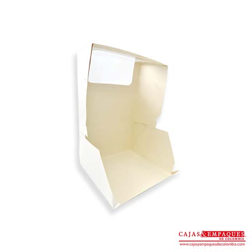 Caja ecológica plegadiza con ventana 19x19x11.5 cm blanco Cajas y Empaques de Colombia