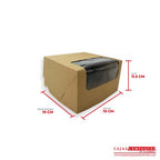 Caja ecológica plegadiza con ventana 19x19x11.5 cm café Cajas y Empaques de Colombia