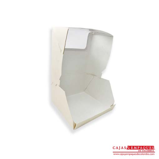 Caja ecológica plegadiza con ventana 19x19x11.5 cm crema Cajas y Empaques de Colombia