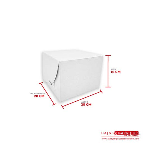 Caja ecológica plegadiza 20x20x16 cm blanco Cajas y Empaques de Colombia