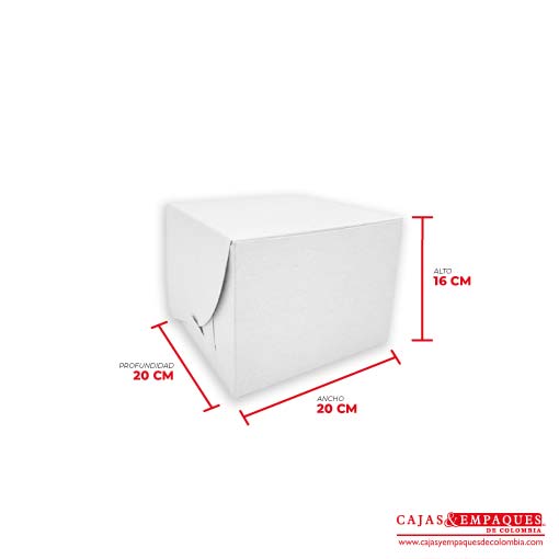 Caja ecológica plegadiza 20x20x16 cm blanco Cajas y Empaques de Colombia