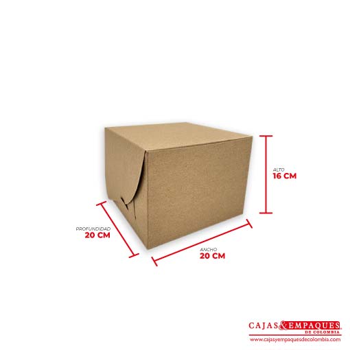 Caja ecológica plegadiza 20x20x16 cm café Cajas y Empaques de Colombia