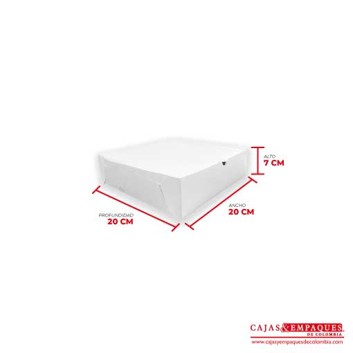 Caja ecológica plegadiza 20x20x7 cm blanco Cajas y Empaques de Colombia