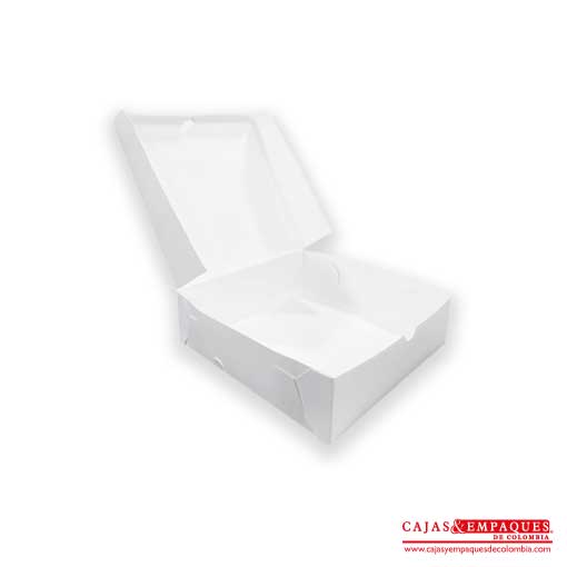 Caja ecológica plegadiza 20x20x7 cm blanco Cajas y Empaques de Colombia