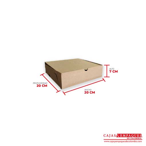 Caja ecológica plegadiza 20x20x7 cm café Cajas y Empaques de Colombia