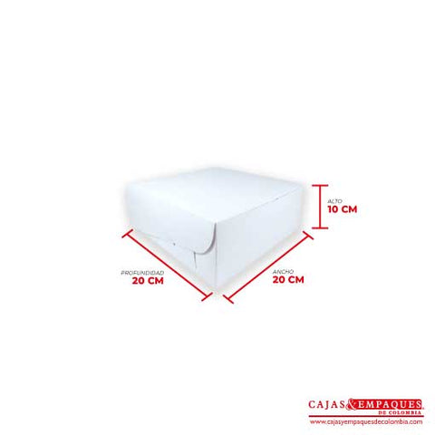 Caja ecológica plegadiza 20x20x10 cm blanco Cajas y Empaques de Colombia