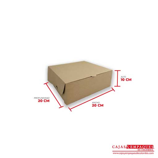 Caja ecológica plegadiza 20x20x10 cm café Cajas y Empaques de Colombia