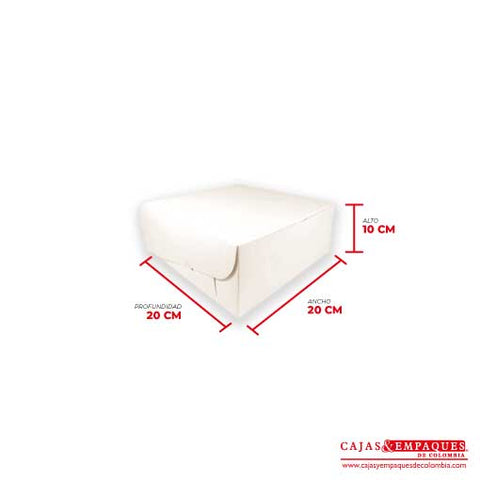 Caja ecológica plegadiza 20x20x10 cm crema Cajas y Empaques de Colombia