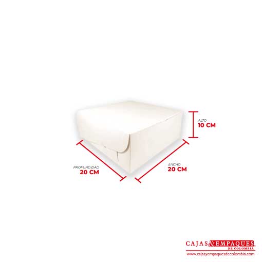 Caja ecológica plegadiza 20x20x10 cm crema Cajas y Empaques de Colombia