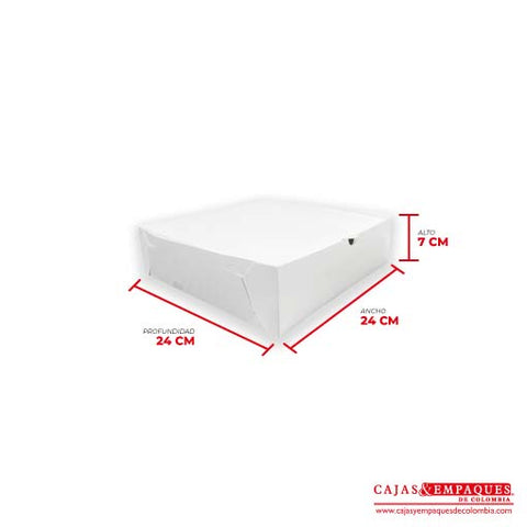 Caja ecológica plegadiza 24x24x7 cm blanco Cajas y Empaques de Colombia