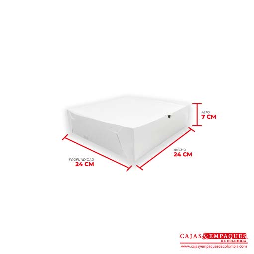 Caja ecológica plegadiza 24x24x7 cm blanco Cajas y Empaques de Colombia