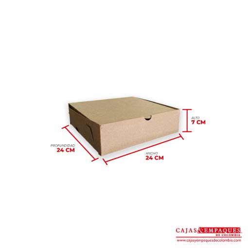 Caja ecológica plegadiza 24x24x7 cm café Cajas y Empaques de Colombia
